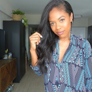 Printed 3/4 Sleeve Blouse, size M